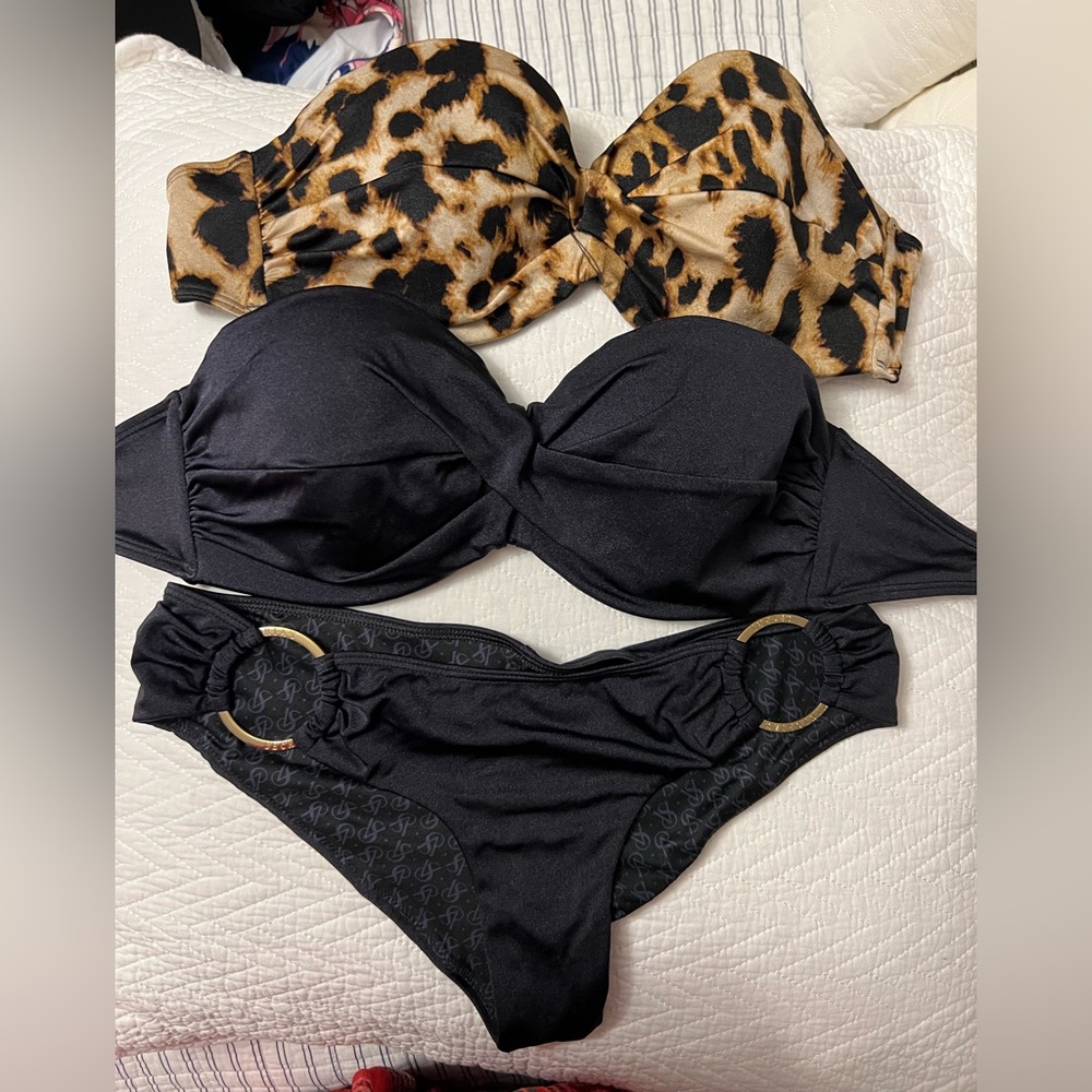 Victoria Secret Black 3 pieces Strapless Bikini